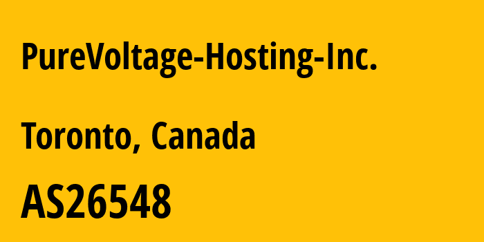 Информация о провайдере PureVoltage-Hosting-Inc. AS26548 PureVoltage Hosting Inc.: все IP-адреса, network, все айпи-подсети