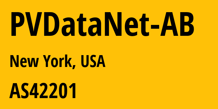 Информация о провайдере PVDataNet-AB AS42201 PVDataNet AB: все IP-адреса, network, все айпи-подсети