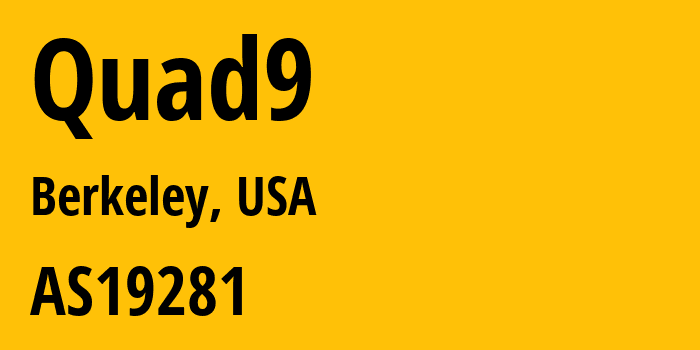 Информация о провайдере Quad9 AS19281 Quad9: все IP-адреса, network, все айпи-подсети