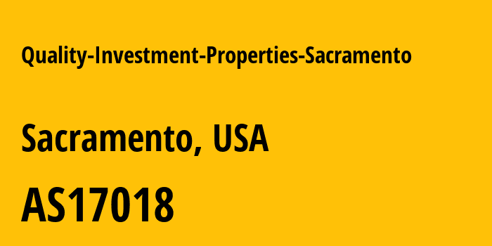 Информация о провайдере Quality-Investment-Properties-Sacramento AS17018 Quality Technology Services, LLC: все IP-адреса, network, все айпи-подсети