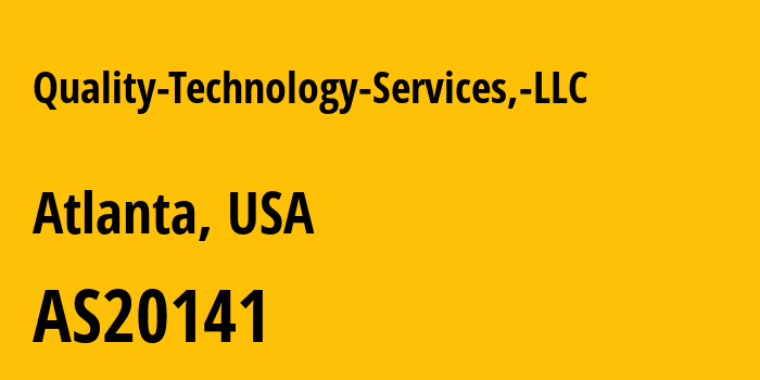 Информация о провайдере Quality-Technology-Services,-LLC AS20141 Quality Technology Services, LLC: все IP-адреса, network, все айпи-подсети