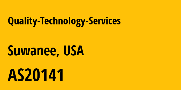 Информация о провайдере Quality-Technology-Services AS20141 Quality Technology Services, LLC: все IP-адреса, network, все айпи-подсети