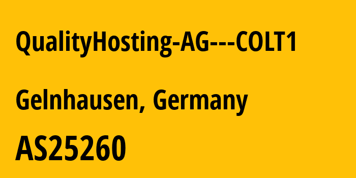 Информация о провайдере QualityHosting-AG---COLT1 AS25260 QualityHosting AG: все IP-адреса, network, все айпи-подсети