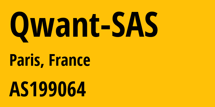 Информация о провайдере Qwant-SAS AS199064 QWANT SAS: все IP-адреса, network, все айпи-подсети