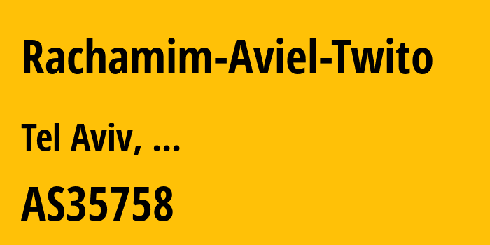 Информация о провайдере Rachamim-Aviel-Twito AS35758 Rachamim Aviel Twito: все IP-адреса, network, все айпи-подсети