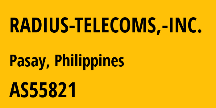 Информация о провайдере RADIUS-TELECOMS,-INC. AS55821 RADIUS TELECOMS, INC.: все IP-адреса, network, все айпи-подсети