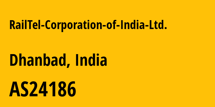 Информация о провайдере RailTel-Corporation-of-India-Ltd. AS24186 RailTel Corporation of India Ltd: все IP-адреса, network, все айпи-подсети