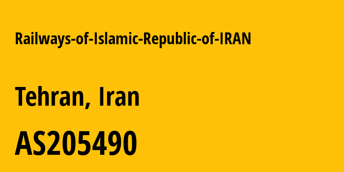 Информация о провайдере Railways-of-Islamic-Republic-of-IRAN AS205490 Railways of Islamic Republic of IRAN: все IP-адреса, network, все айпи-подсети