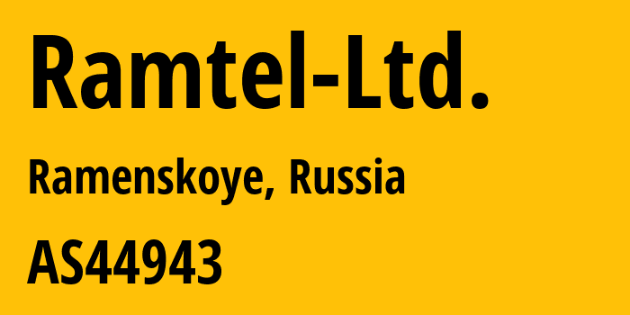 Информация о провайдере Ramtel-Ltd. AS44943 Ramtel Ltd.: все IP-адреса, network, все айпи-подсети