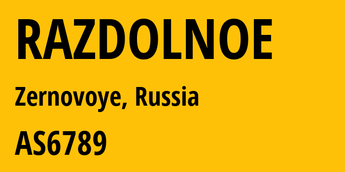 Информация о провайдере RAZDOLNOE AS6789 CRELCOM LLC: все IP-адреса, network, все айпи-подсети