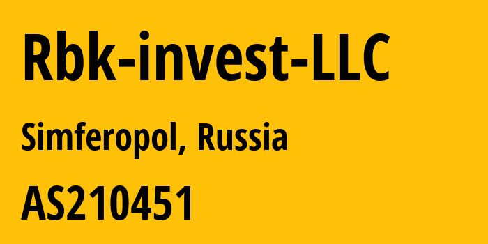 Информация о провайдере Rbk-invest-LLC AS210451 RBK-INVEST LLC: все IP-адреса, network, все айпи-подсети