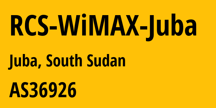Информация о провайдере RCS-WiMAX-Juba AS36926 Airtel Networks Kenya Limited: все IP-адреса, network, все айпи-подсети