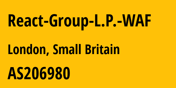 Информация о провайдере React-Group-L.P.-WAF AS206980 AntiDDoS Solutions LLC: все IP-адреса, network, все айпи-подсети