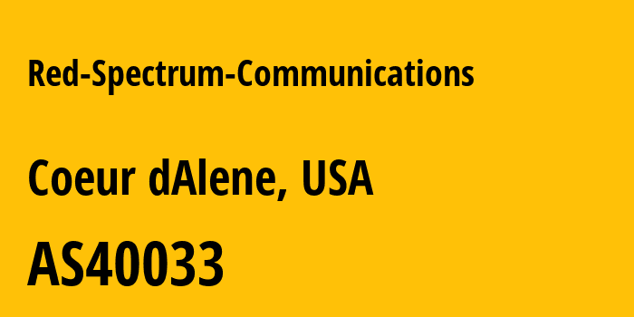 Информация о провайдере Red-Spectrum-Communications AS40033 Red-Spectrum Communications: все IP-адреса, network, все айпи-подсети