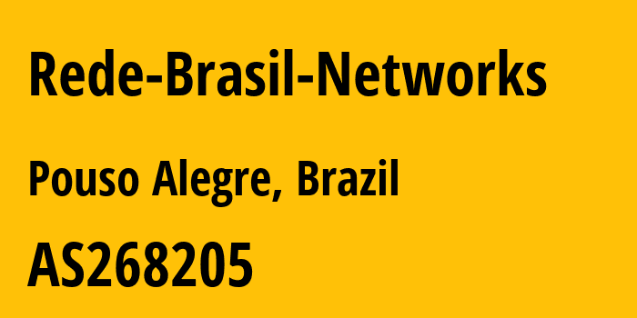 Информация о провайдере Rede-Brasil-Networks AS268205 Rede Brasil Networks: все IP-адреса, network, все айпи-подсети