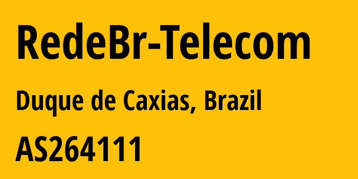 Информация о провайдере RedeBr-Telecom AS264111 RedeBr Telecom: все IP-адреса, network, все айпи-подсети