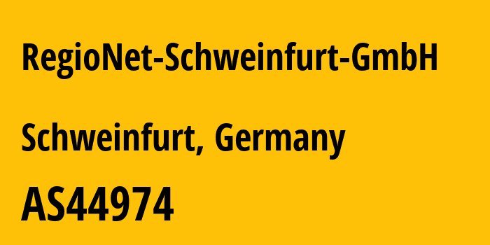 Информация о провайдере RegioNet-Schweinfurt-GmbH AS44974 RegioNet Schweinfurt GmbH: все IP-адреса, network, все айпи-подсети