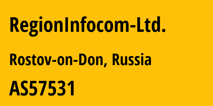 Информация о провайдере RegionInfocom-Ltd. AS57531 RegionInfoCom LLC: все IP-адреса, network, все айпи-подсети