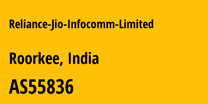 Информация о провайдере Reliance-Jio-Infocomm-Limited AS55836 Reliance Jio Infocomm Limited: все IP-адреса, network, все айпи-подсети