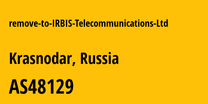 Информация о провайдере remove-to-IRBIS-Telecommunications-Ltd AS48129 IRBIS Telecommunications Ltd.: все IP-адреса, network, все айпи-подсети