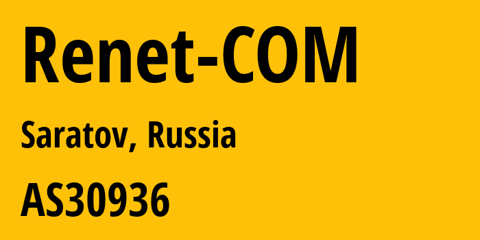 Информация о провайдере Renet-COM AS30936 RENET COM Ltd.: все IP-адреса, network, все айпи-подсети