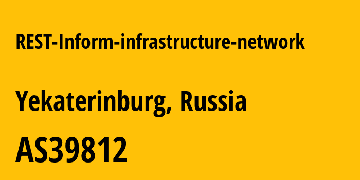 Информация о провайдере REST-Inform-infrastructure-network AS39812 Closed Joint Stock Company Radiotelephone: все IP-адреса, network, все айпи-подсети