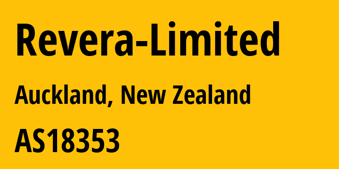 Информация о провайдере Revera-Limited AS18353 Revera NZ Limited: все IP-адреса, network, все айпи-подсети