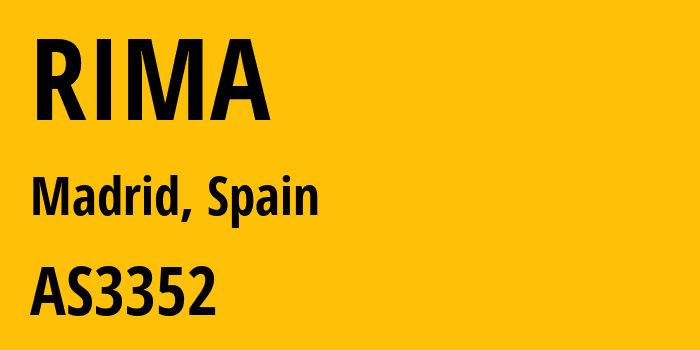 Информация о провайдере RIMA AS3352 TELEFONICA DE ESPANA S.A.U.: все IP-адреса, network, все айпи-подсети