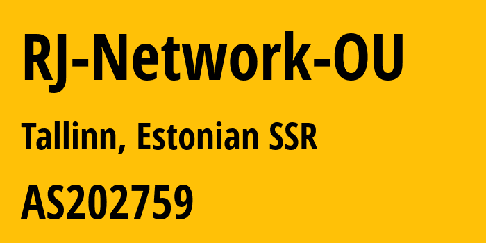 Информация о провайдере RJ-Network-OU AS202759 RJ Network OU: все IP-адреса, network, все айпи-подсети