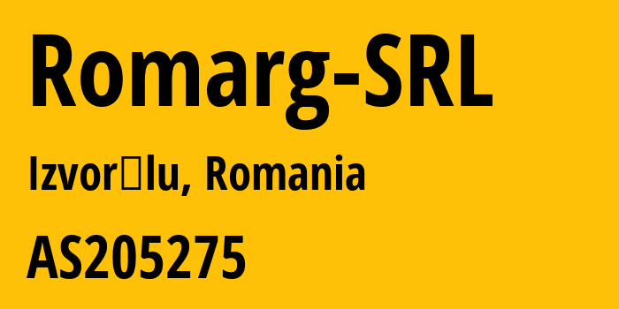 Информация о провайдере Romarg-SRL AS205275 ROMARG SRL: все IP-адреса, network, все айпи-подсети