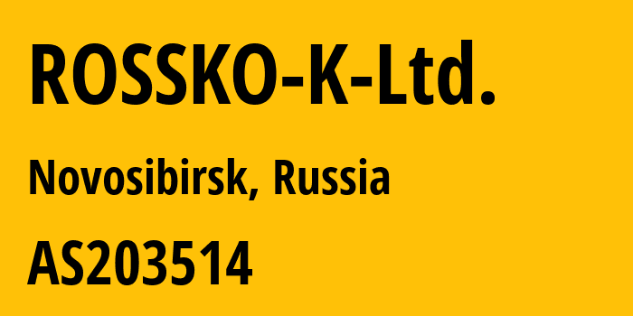 Информация о провайдере ROSSKO-K-Ltd. AS203514 ROSSKO-K Ltd.: все IP-адреса, network, все айпи-подсети