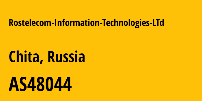 Информация о провайдере Rostelecom-Information-Technologies-LTd AS48044 Rostelecom Information Technologies LTd: все IP-адреса, network, все айпи-подсети