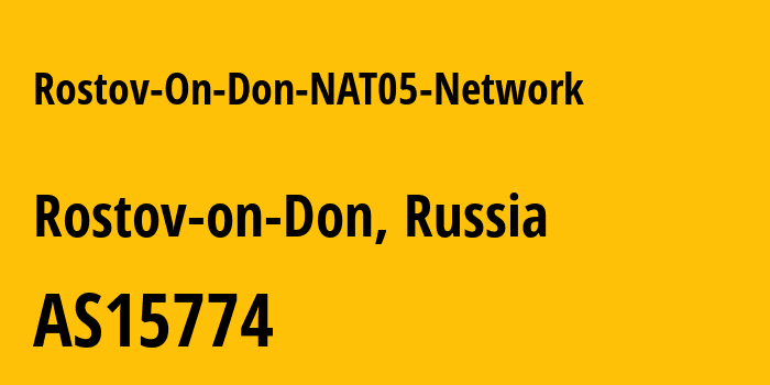 Информация о провайдере Rostov-On-Don-NAT05-Network AS15774 Limited Liability Company TTK-Svyaz: все IP-адреса, network, все айпи-подсети