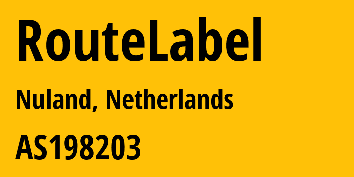 Информация о провайдере RouteLabel AS198203 RouteLabel V.O.F.: все IP-адреса, network, все айпи-подсети