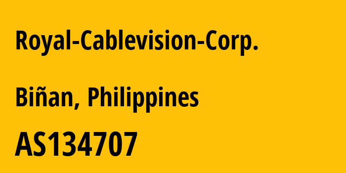 Информация о провайдере Royal-Cablevision-Corp. AS134707 RoyalCable Flash: все IP-адреса, network, все айпи-подсети