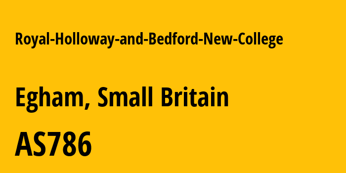 Информация о провайдере Royal-Holloway-and-Bedford-New-College AS786 Jisc Services Limited: все IP-адреса, network, все айпи-подсети