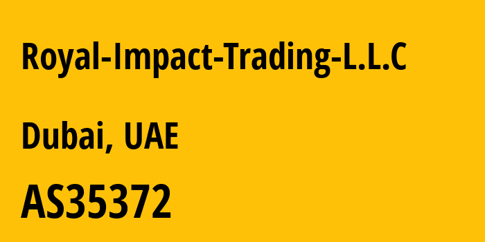 Информация о провайдере Royal-Impact-Trading-L.L.C AS35372 Mizban Dadeh Iranian Co. (Ltd): все IP-адреса, network, все айпи-подсети