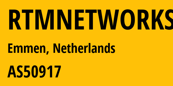 Информация о провайдере RTMNETWORKS AS50917 Diederik Focko de Zee: все IP-адреса, network, все айпи-подсети