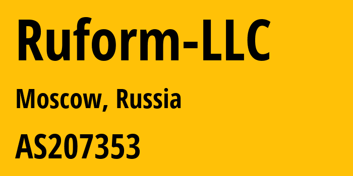 Информация о провайдере Ruform-LLC AS207353 Ruform LLC: все IP-адреса, network, все айпи-подсети