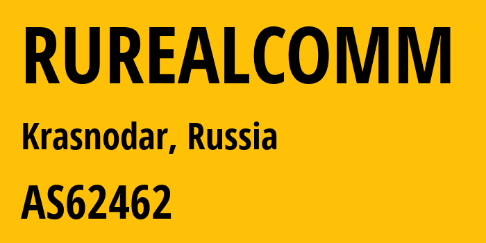 Информация о провайдере RUREALCOMM AS62462 Concept comm Ltd: все IP-адреса, network, все айпи-подсети