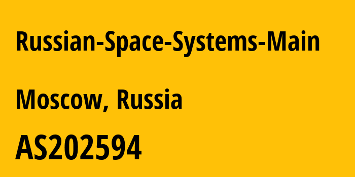 Информация о провайдере Russian-Space-Systems-Main AS202594 Russian Space Systems JSC: все IP-адреса, network, все айпи-подсети