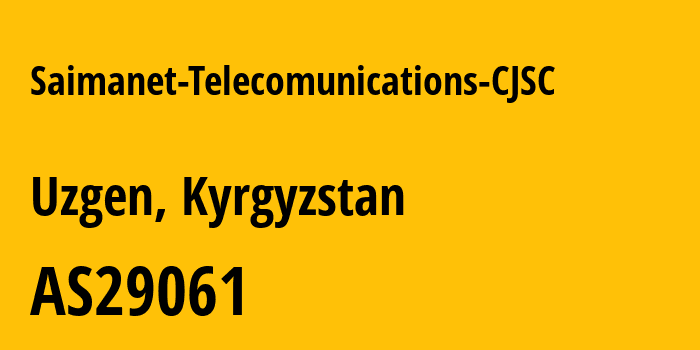 Информация о провайдере Saimanet-Telecomunications-CJSC AS29061 Saimanet Telecomunications CJSC: все IP-адреса, network, все айпи-подсети