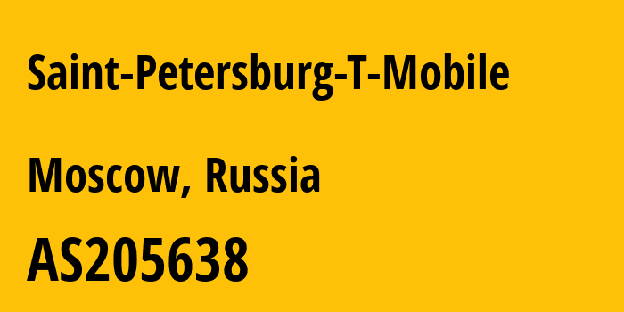 Информация о провайдере Saint-Petersburg-T-Mobile AS205638 TBANK JSC: все IP-адреса, network, все айпи-подсети