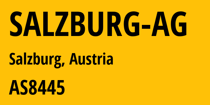 Информация о провайдере SALZBURG-AG AS8445 SALZBURG AG fur Energie, Verkehr und Telekommunikation: все IP-адреса, network, все айпи-подсети