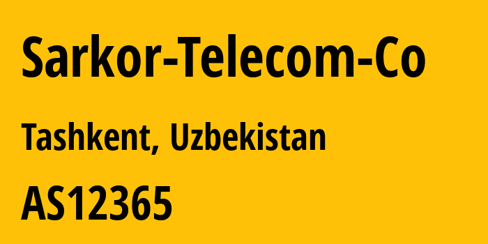 Информация о провайдере Sarkor-Telecom-Co AS12365 JC LLC Sarkor-Telecom: все IP-адреса, network, все айпи-подсети