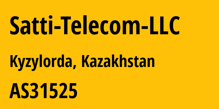 Информация о провайдере Satti-Telecom-LLC AS31525 Satti Telecom LLC: все IP-адреса, network, все айпи-подсети