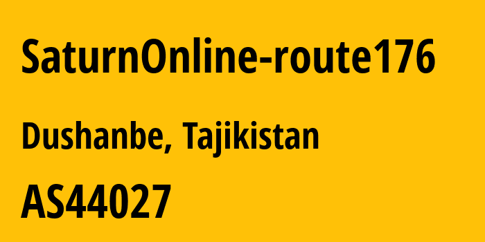 Информация о провайдере SaturnOnline-route176 AS44027 Spitamen Alexander Internet LLC.: все IP-адреса, network, все айпи-подсети