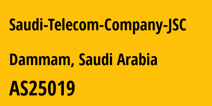 Информация о провайдере Saudi-Telecom-Company-JSC AS25019 Saudi Telecom Company JSC: все IP-адреса, network, все айпи-подсети