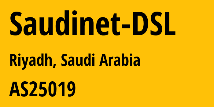 Информация о провайдере Saudinet-DSL AS25019 Saudi Telecom Company JSC: все IP-адреса, network, все айпи-подсети