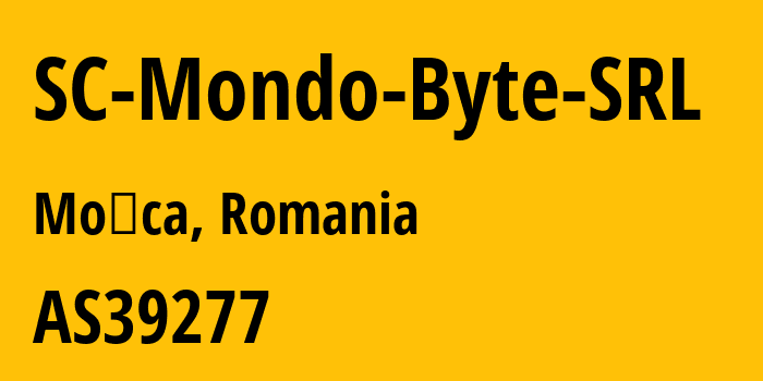 Информация о провайдере SC-Mondo-Byte-SRL AS39277 Mondo-Byte SRL: все IP-адреса, network, все айпи-подсети